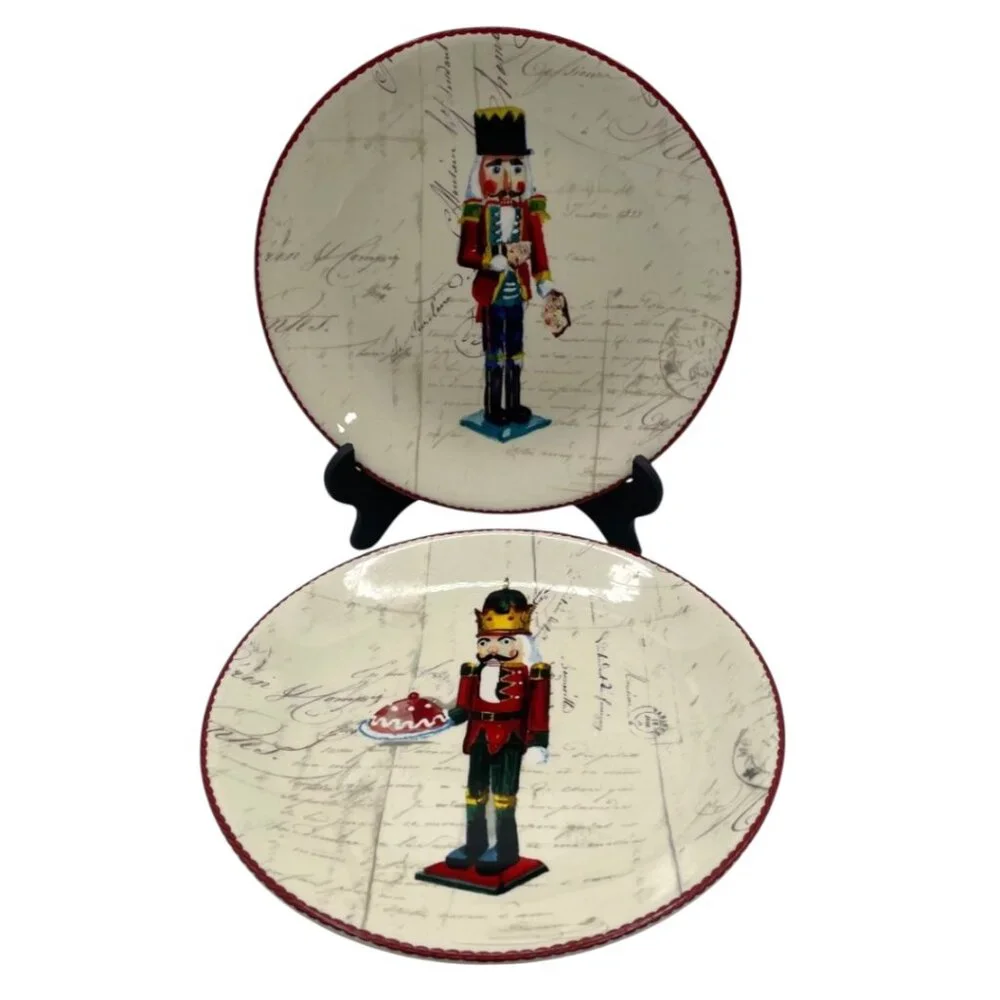 2 Williams Sonoma Nutcracker Salad Plate 8 1/2